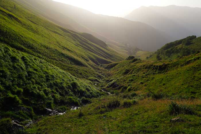 Vallée de la Coume dans la lumière du matin